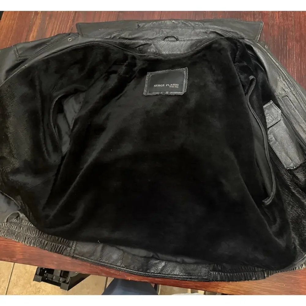 Men's Leather Bomber Jacket Vintage